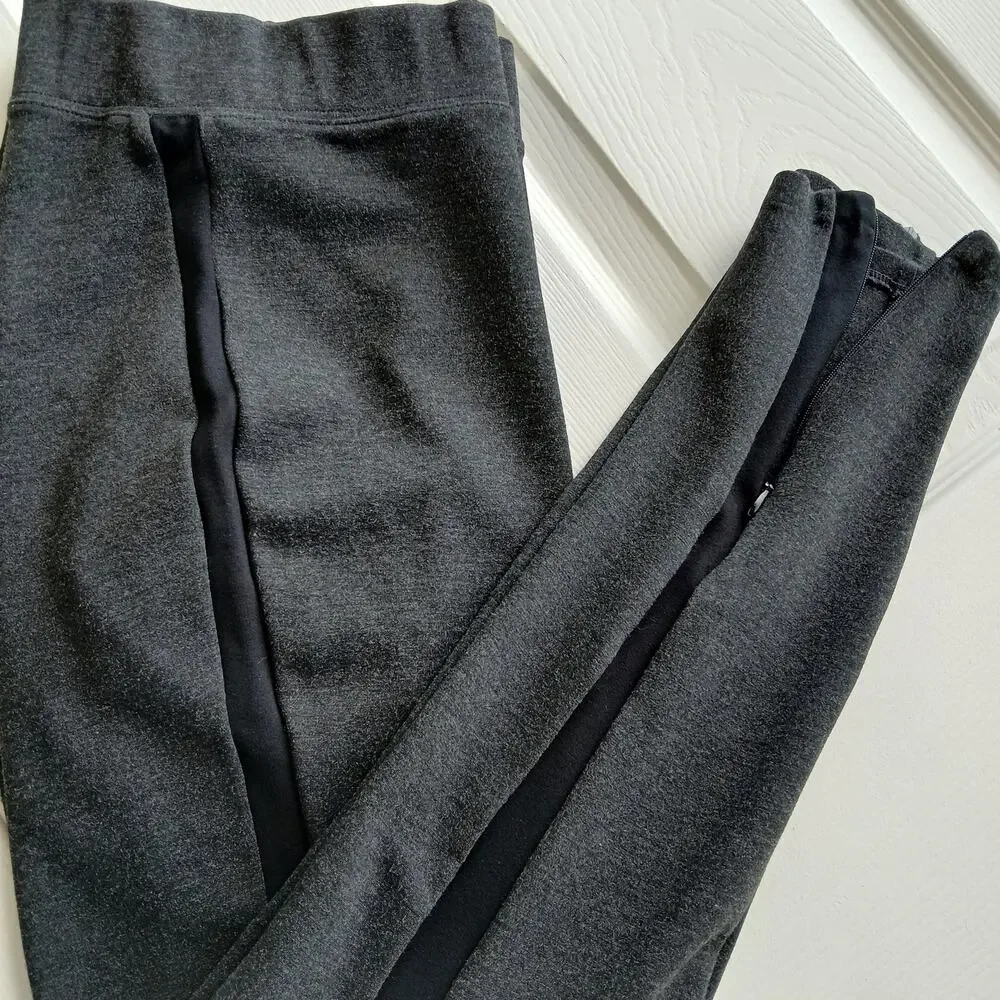 Old Navy Side Stripe Stevie Skinny Ankle Pants L heather grey hidden ankle zip - Picture 13 of 13